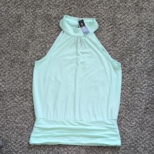 White House Black Market Mint Halter Blouse
